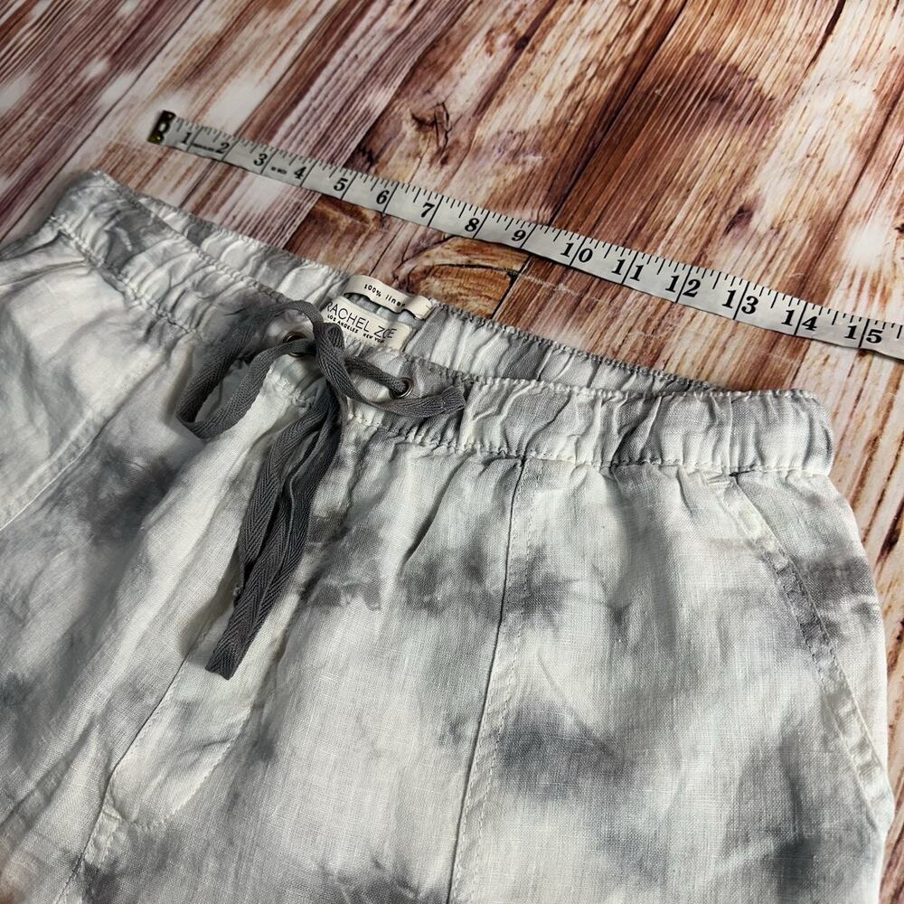 Rachel Zoe 100% Linen Size Large White Gray Tie Dye High Rise Jogger Pants 29x29 - Picture 3 of 8